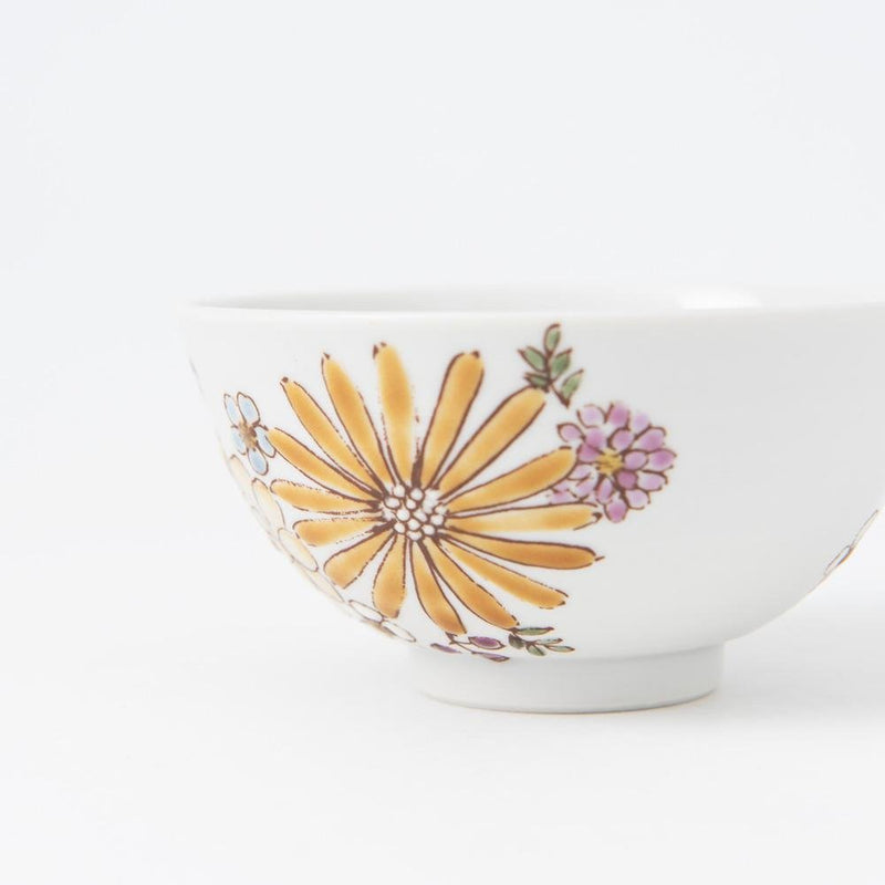 Atelier Yu Brilliant flower Kutani Japanese Rice Bowl - MUSUBI KILN - Quality Japanese Tableware and Gift