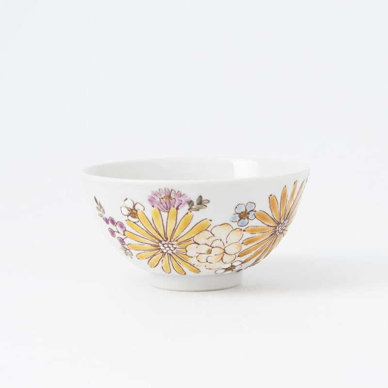 Atelier Yu Brilliant flower Kutani Japanese Rice Bowl - MUSUBI KILN - Quality Japanese Tableware and Gift