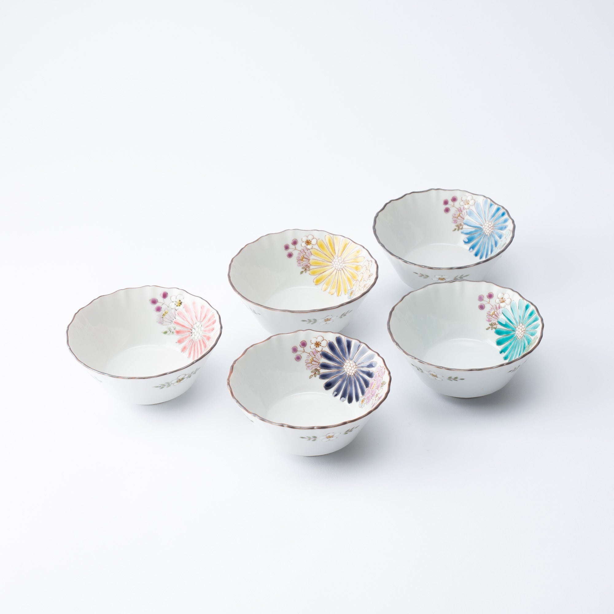 Atelier Yu Brilliant Flower Kutani Kobachi Bowl - MUSUBI KILN - Quality Japanese Tableware and Gift