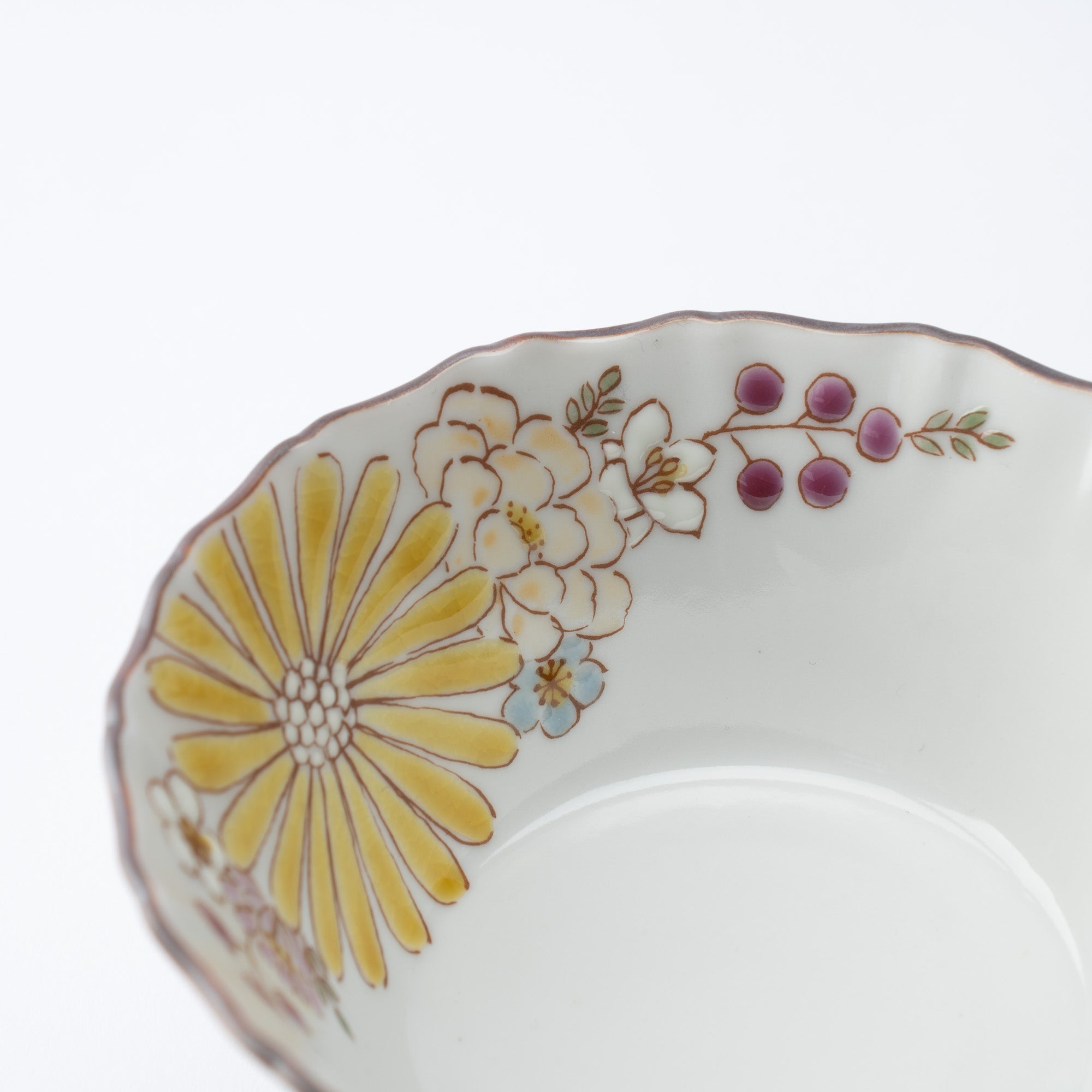 Atelier Yu Brilliant Flower Kutani Kobachi Bowl - MUSUBI KILN - Quality Japanese Tableware and Gift