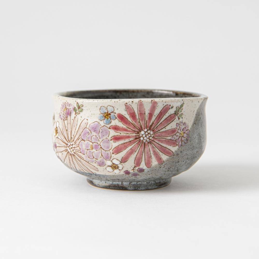 Atelier Yu Brilliant Flower Kutani Matcha Bowl Chawan - MUSUBI KILN - Quality Japanese Tableware and Gift