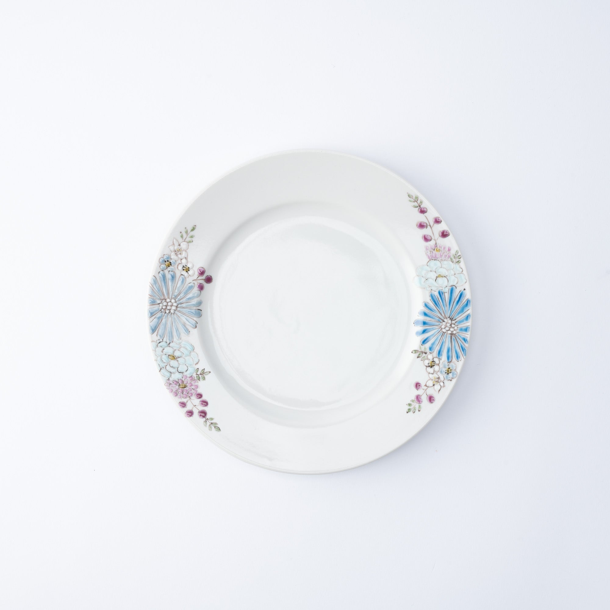 Atelier Yu Brilliant Flower Kutani Round Plate - MUSUBI KILN - Quality Japanese Tableware and Gift