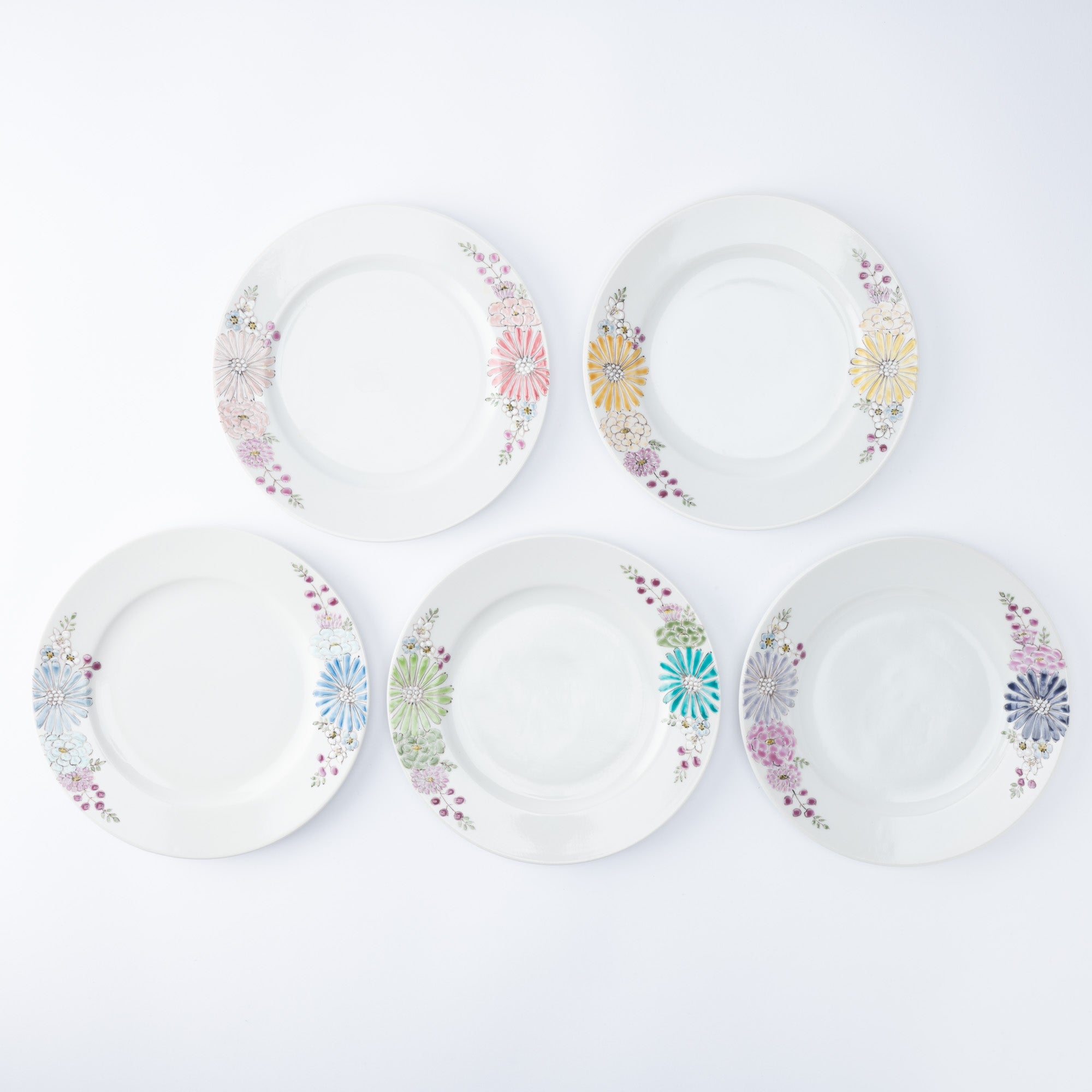 Atelier Yu Brilliant Flower Kutani Round Plate - MUSUBI KILN - Quality Japanese Tableware and Gift