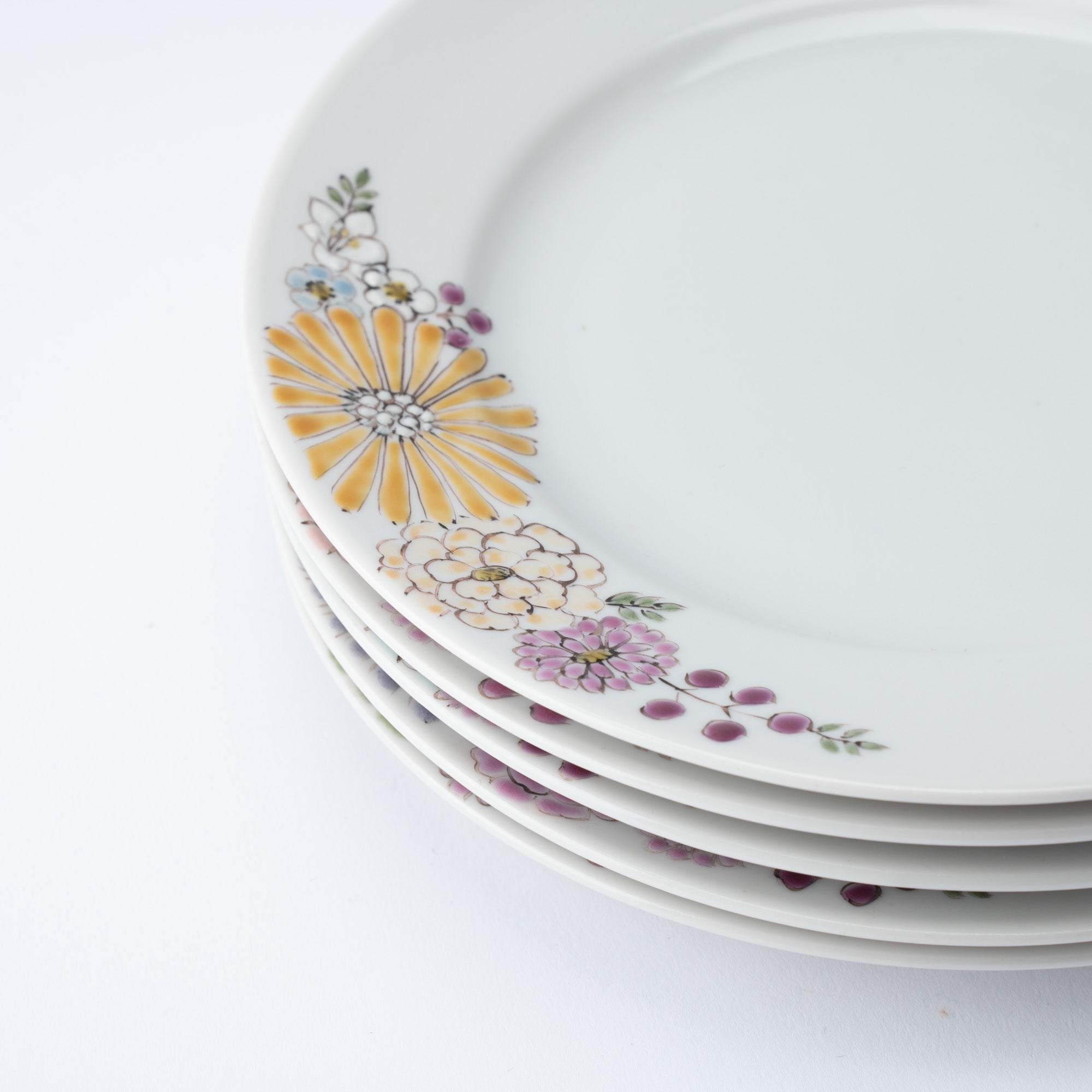 Atelier Yu Brilliant Flower Kutani Round Plate - MUSUBI KILN - Quality Japanese Tableware and Gift