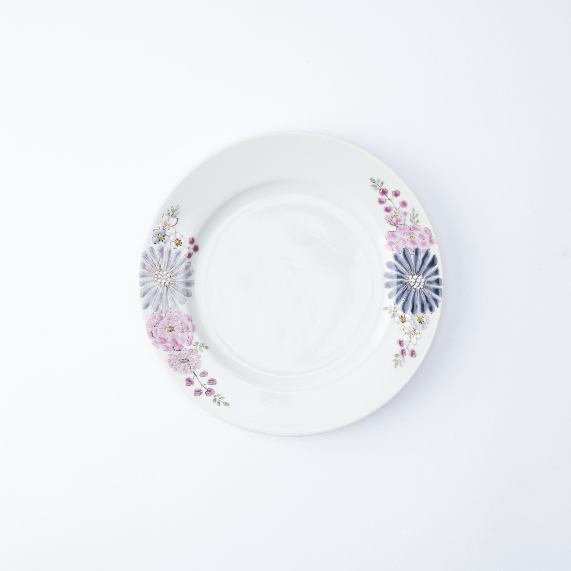 Atelier Yu Brilliant Flower Kutani Round Plate - MUSUBI KILN - Quality Japanese Tableware and Gift