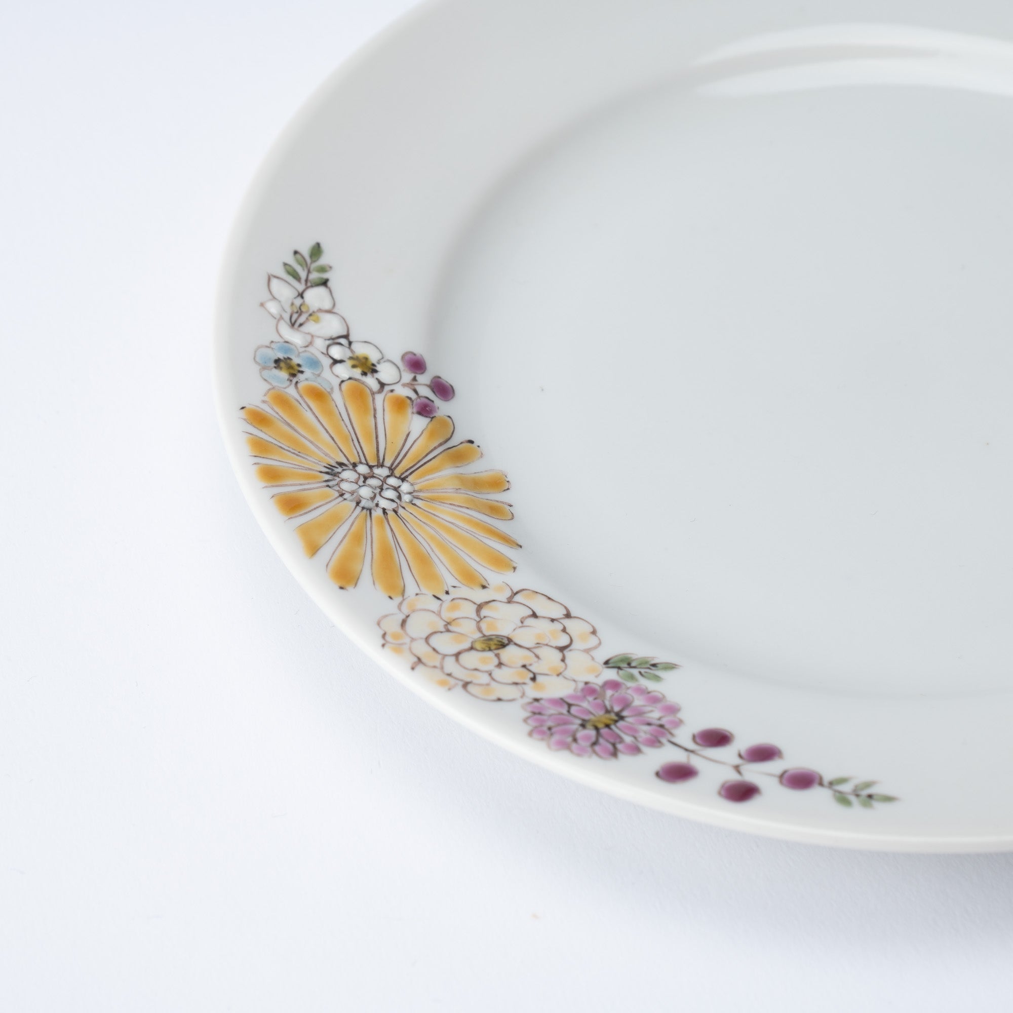 Atelier Yu Brilliant Flower Kutani Round Plate - MUSUBI KILN - Quality Japanese Tableware and Gift