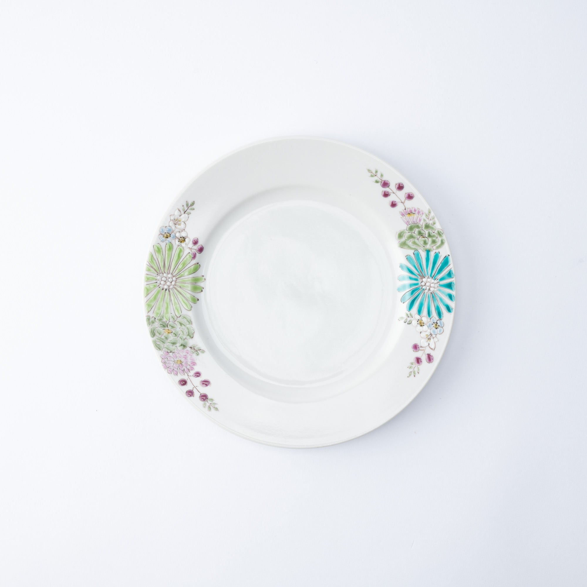 Atelier Yu Brilliant Flower Kutani Round Plate - MUSUBI KILN - Quality Japanese Tableware and Gift