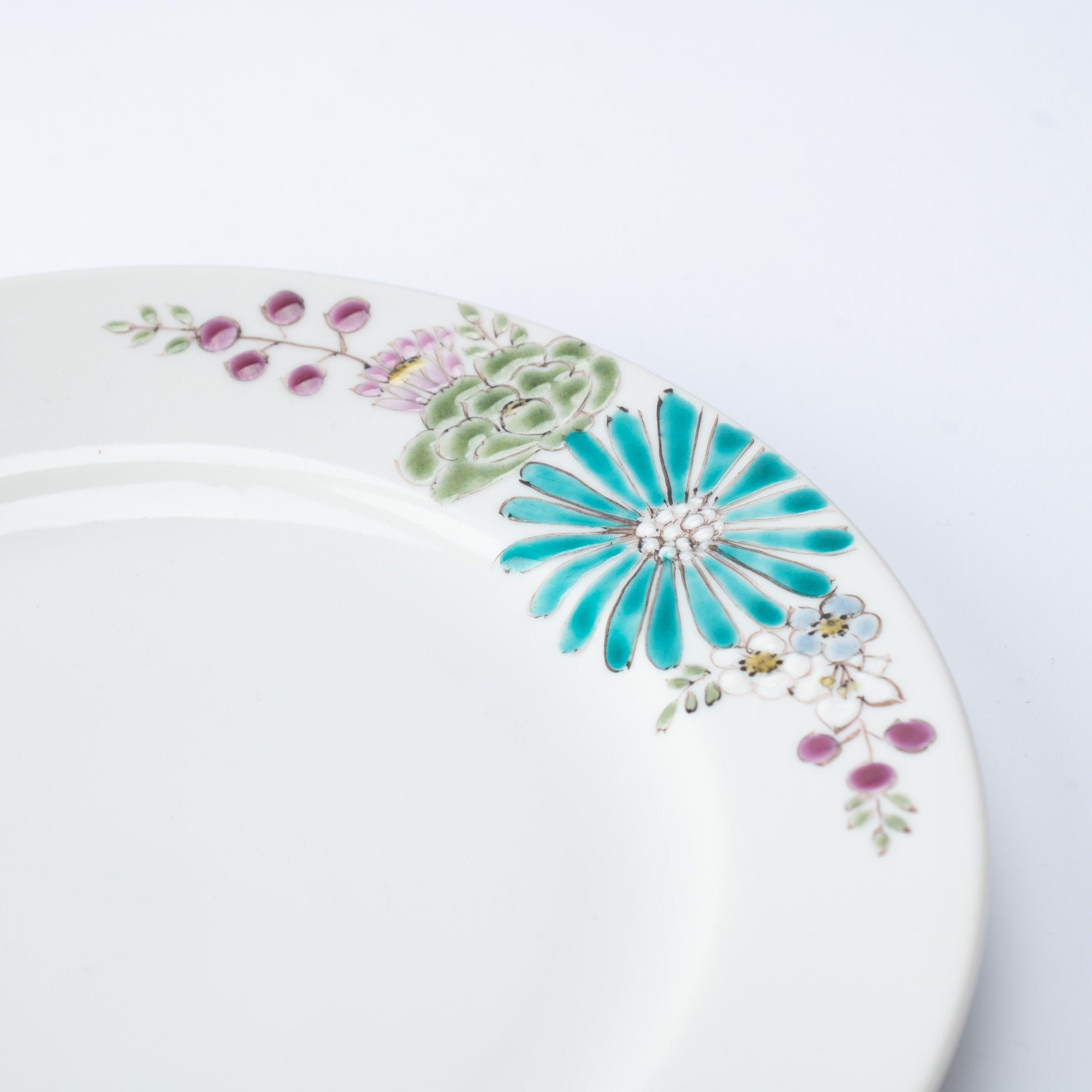 Atelier Yu Brilliant Flower Kutani Round Plate - MUSUBI KILN - Quality Japanese Tableware and Gift