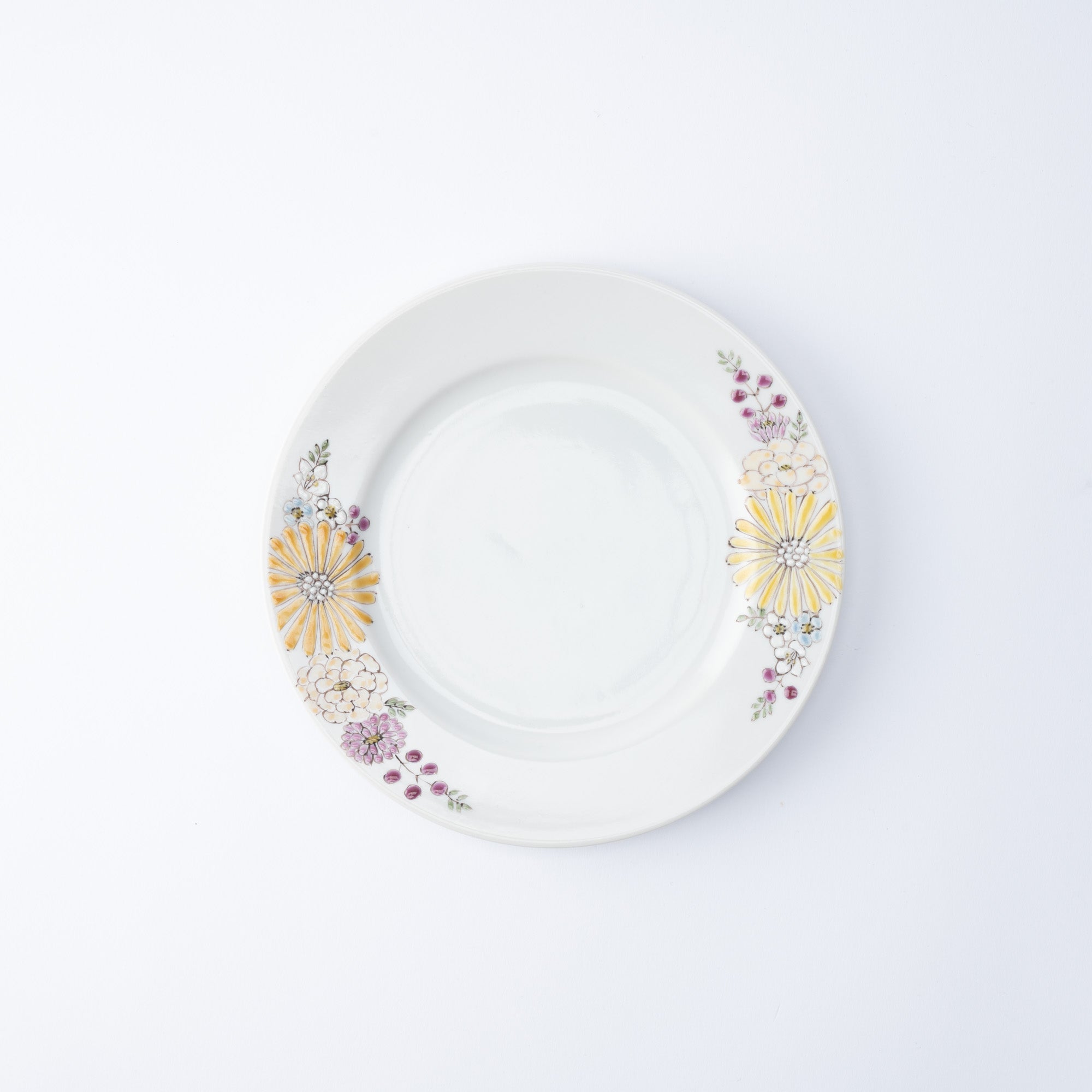 Atelier Yu Brilliant Flower Kutani Round Plate - MUSUBI KILN - Quality Japanese Tableware and Gift