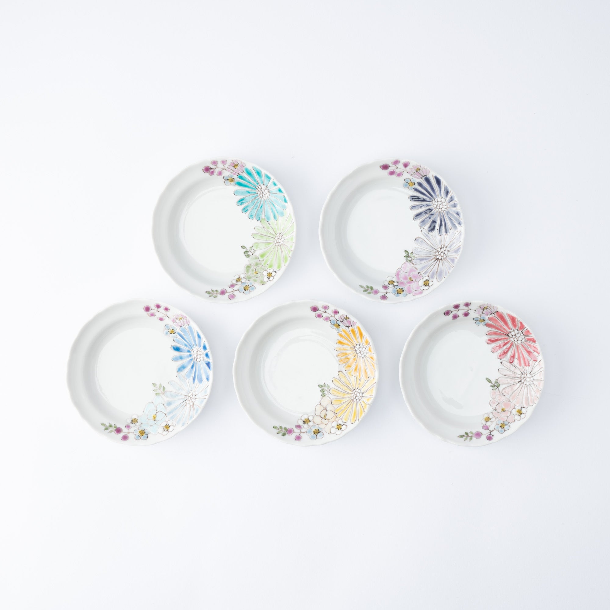 Atelier Yu Brilliant Flower Kutani Sauce Plate - MUSUBI KILN - Quality Japanese Tableware and Gift