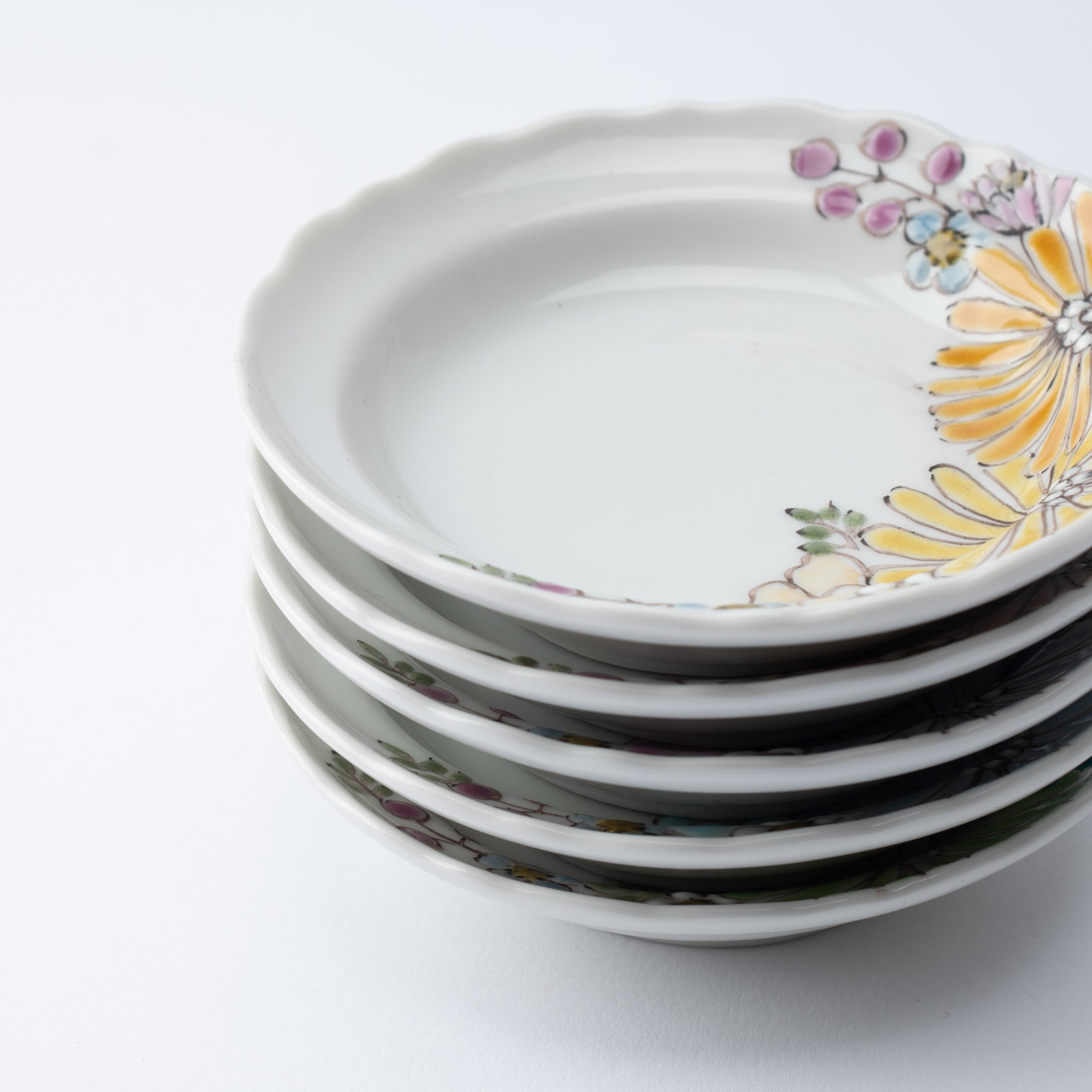 Atelier Yu Brilliant Flower Kutani Sauce Plate - MUSUBI KILN - Quality Japanese Tableware and Gift