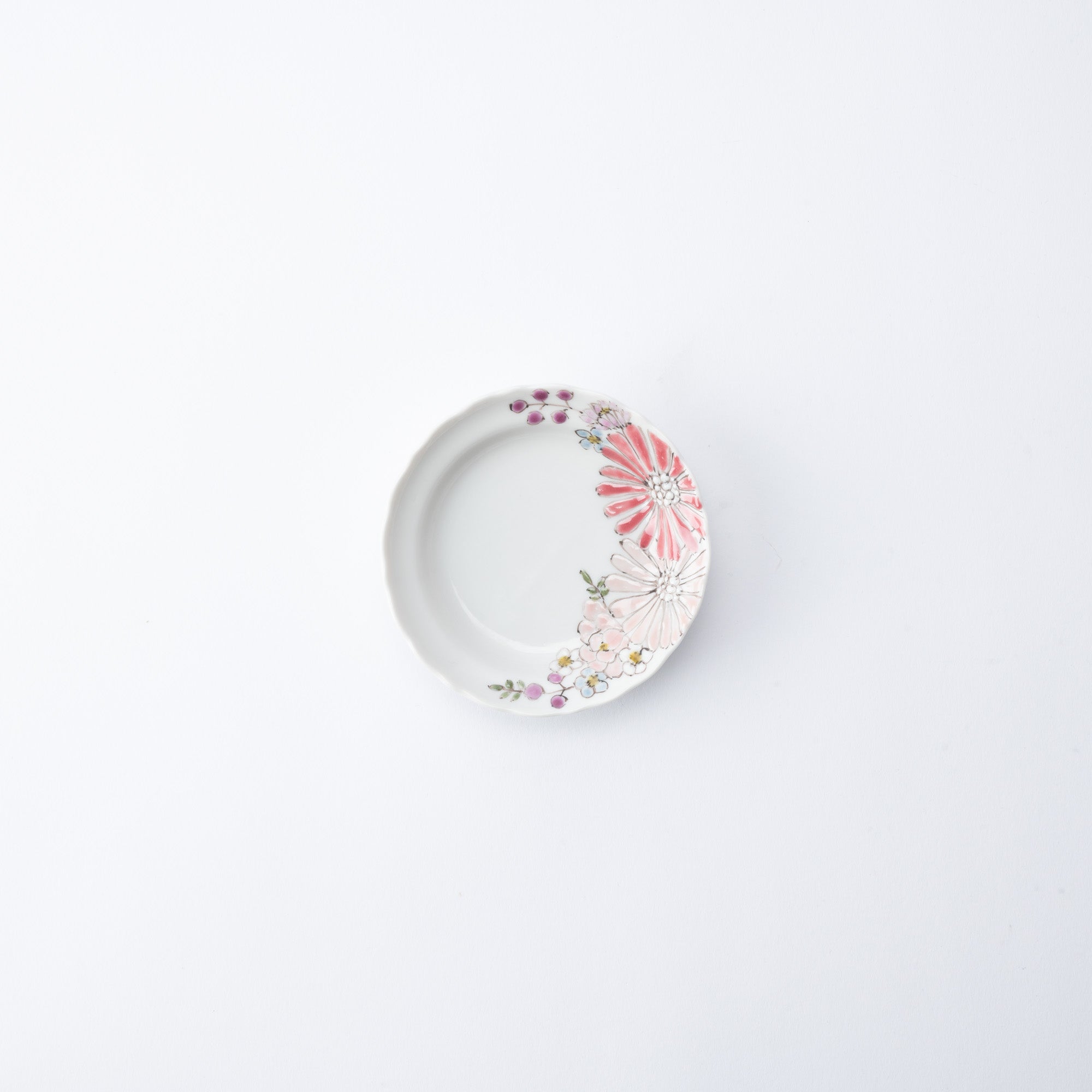 Atelier Yu Brilliant Flower Kutani Sauce Plate - MUSUBI KILN - Quality Japanese Tableware and Gift