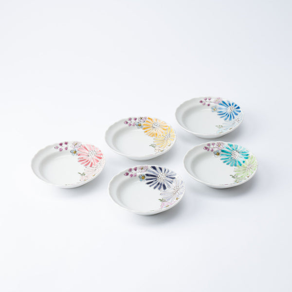 Atelier Yu Brilliant Flower Kutani Sauce Plate - MUSUBI KILN - Quality Japanese Tableware and Gift