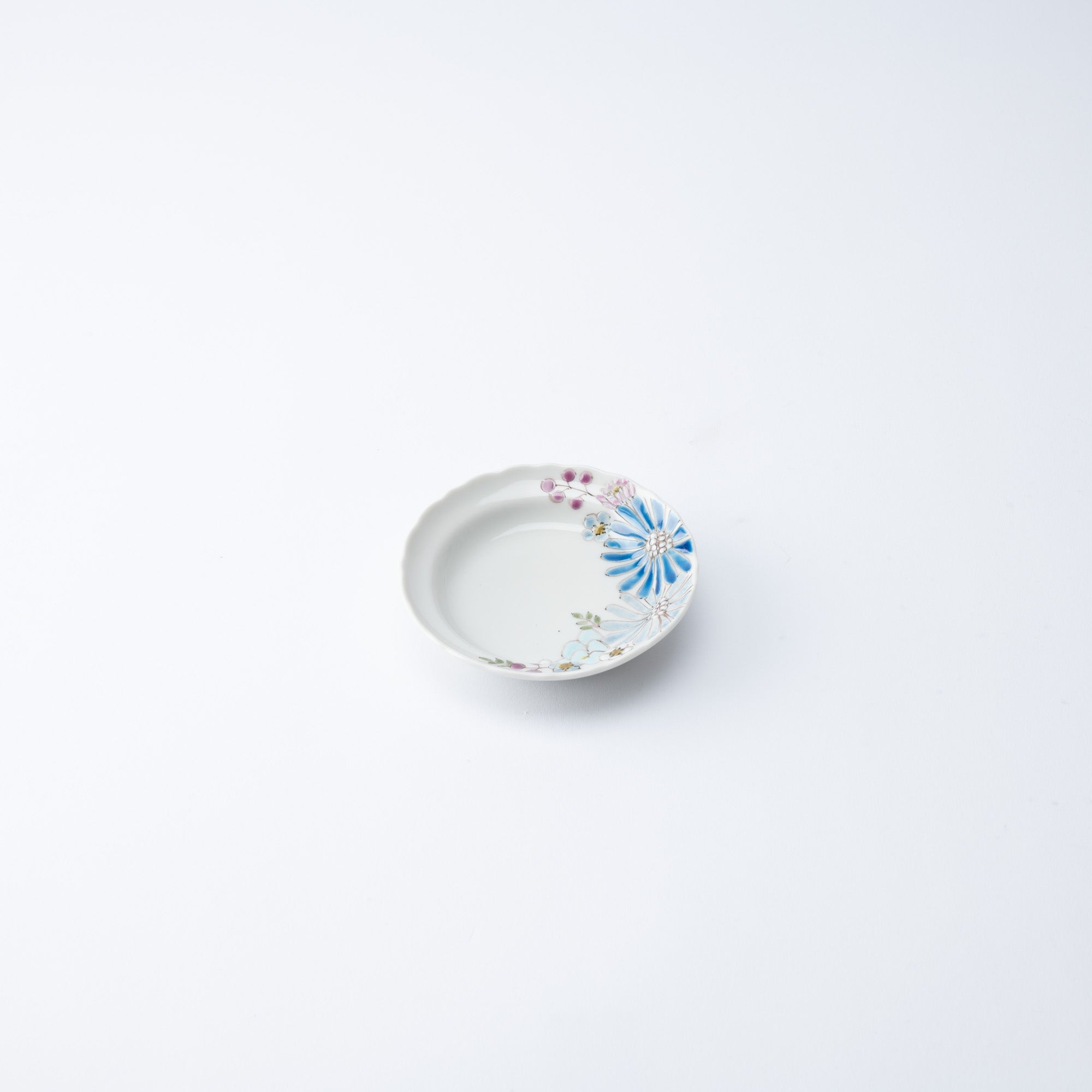 Atelier Yu Brilliant Flower Kutani Sauce Plate - MUSUBI KILN - Quality Japanese Tableware and Gift