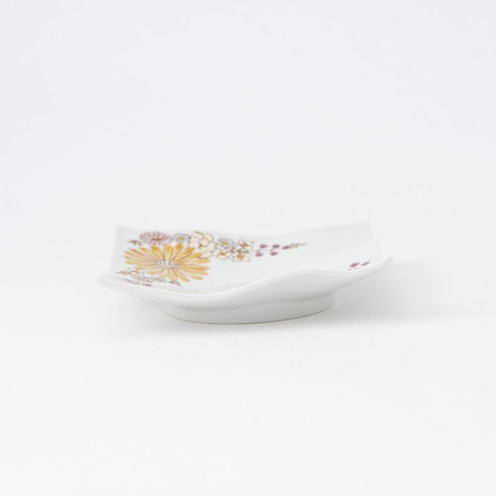 Atelier Yu Brilliant Flower Kutani Square Plate S - MUSUBI KILN - Quality Japanese Tableware and Gift