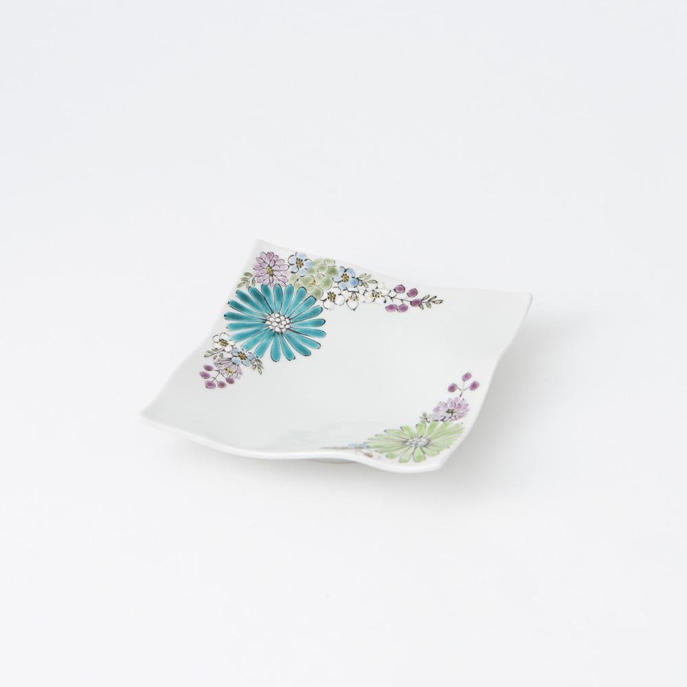 Atelier Yu Brilliant Flower Kutani Square Plate S - MUSUBI KILN - Quality Japanese Tableware and Gift