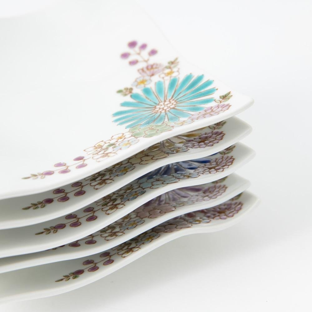 Atelier Yu Brilliant Flower Kutani Square Plate S - MUSUBI KILN - Quality Japanese Tableware and Gift