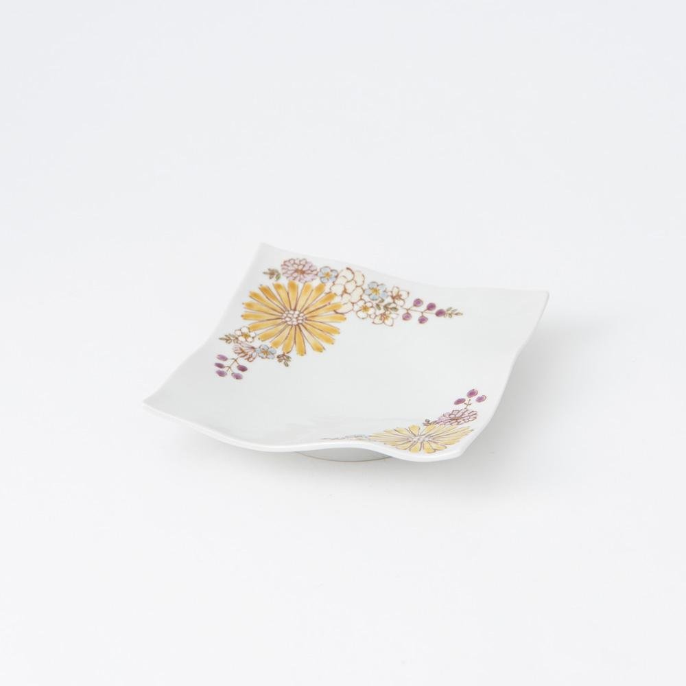 Atelier Yu Brilliant Flower Kutani Square Plate S - MUSUBI KILN - Quality Japanese Tableware and Gift