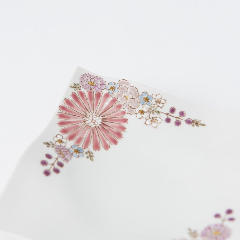 Atelier Yu Brilliant Flower Kutani Square Plate S - MUSUBI KILN - Quality Japanese Tableware and Gift