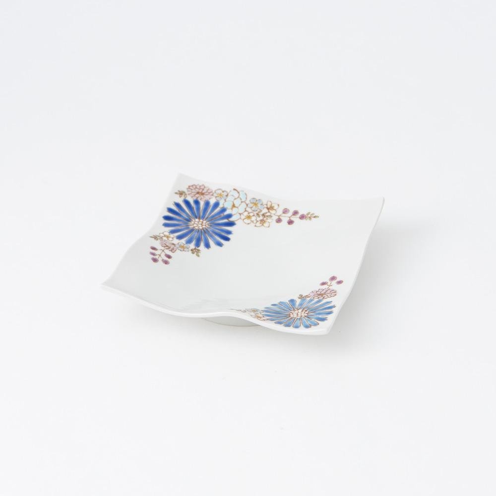 Atelier Yu Brilliant Flower Kutani Square Plate S - MUSUBI KILN - Quality Japanese Tableware and Gift