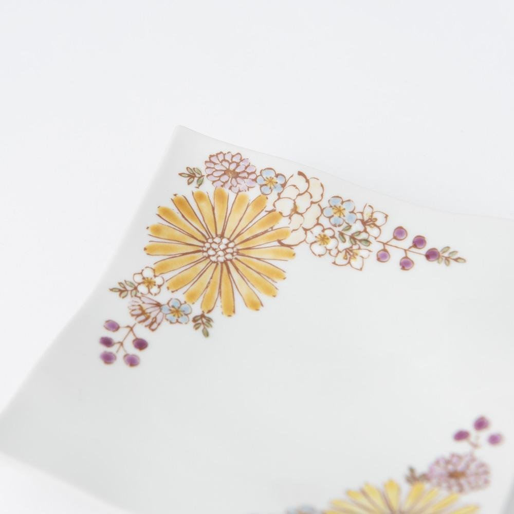 Atelier Yu Brilliant Flower Kutani Square Plate S - MUSUBI KILN - Quality Japanese Tableware and Gift