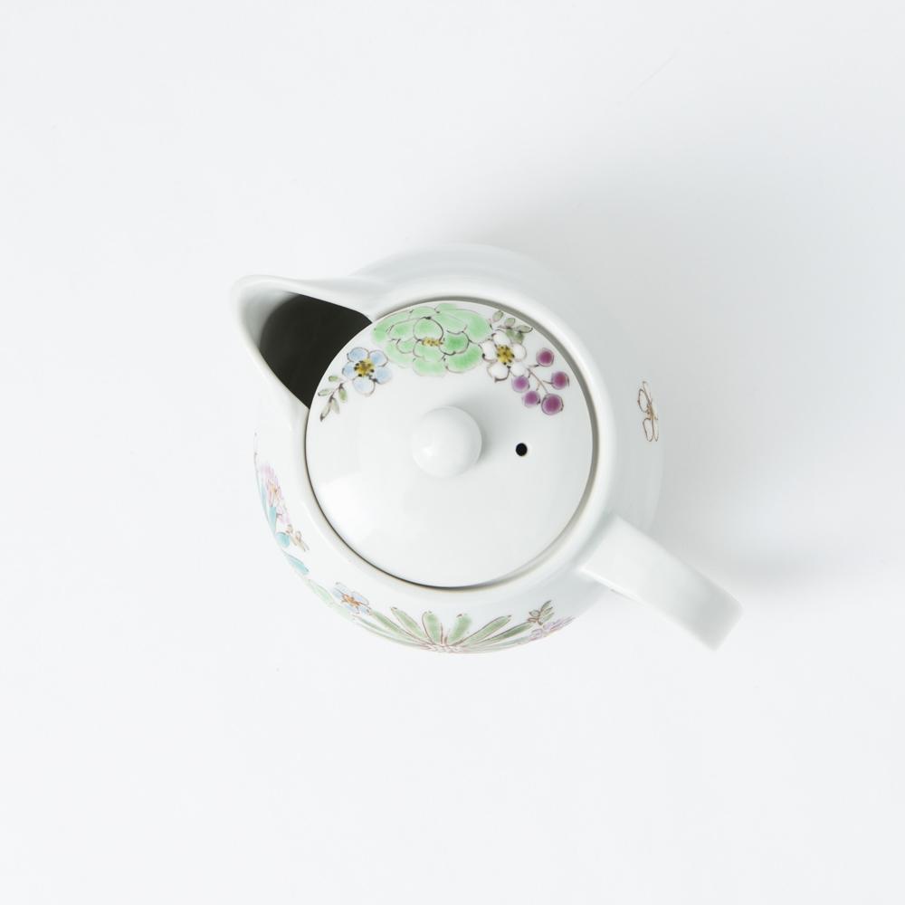 Atelier Yu Brilliant flower Kutani Teapot 12.2oz(360ml) - MUSUBI KILN - Quality Japanese Tableware and Gift