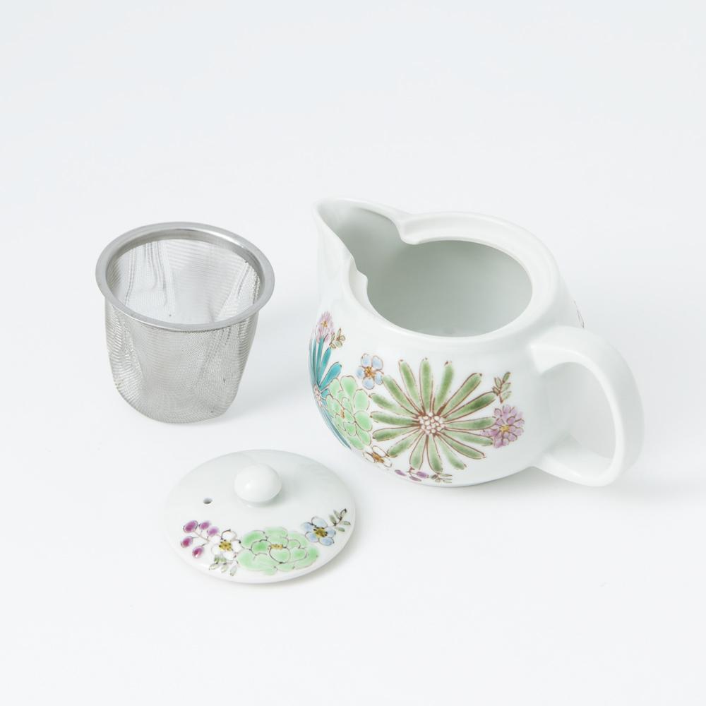 Atelier Yu Brilliant flower Kutani Teapot 12.2oz(360ml) - MUSUBI KILN - Quality Japanese Tableware and Gift