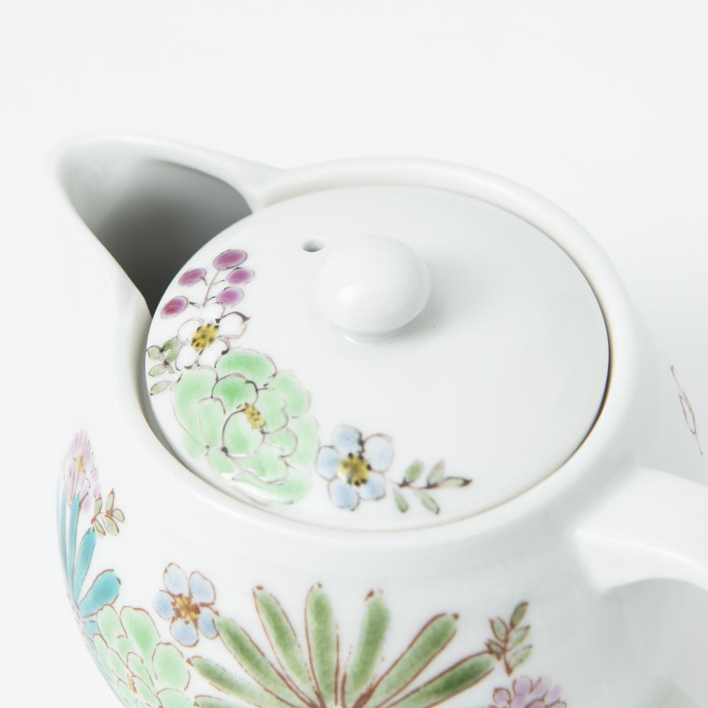 Atelier Yu Brilliant flower Kutani Teapot 12.2oz(360ml) - MUSUBI KILN - Quality Japanese Tableware and Gift