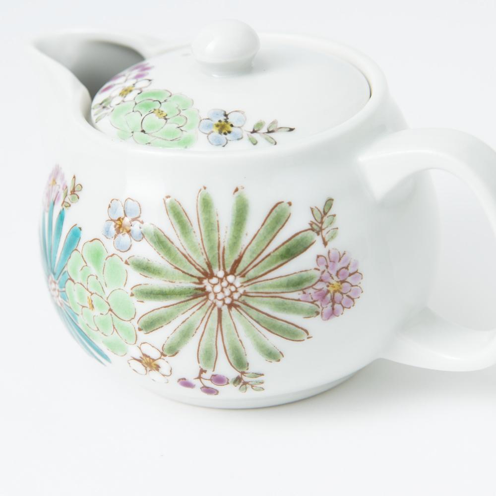 Atelier Yu Brilliant flower Kutani Teapot 12.2oz(360ml) - MUSUBI KILN - Quality Japanese Tableware and Gift