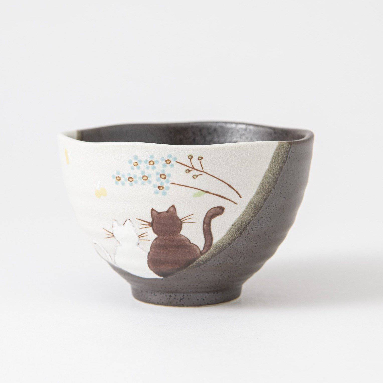 Atelier Yu Cats In Sunny Spot Kutani Japanese Rice Bowl - MUSUBI KILN - Quality Japanese Tableware and Gift