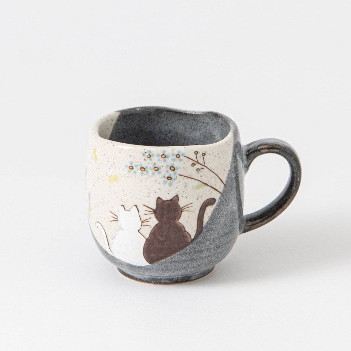 Atelier Yu Cats In Sunny Spot Kutani Mug - MUSUBI KILN - Quality Japanese Tableware and Gift