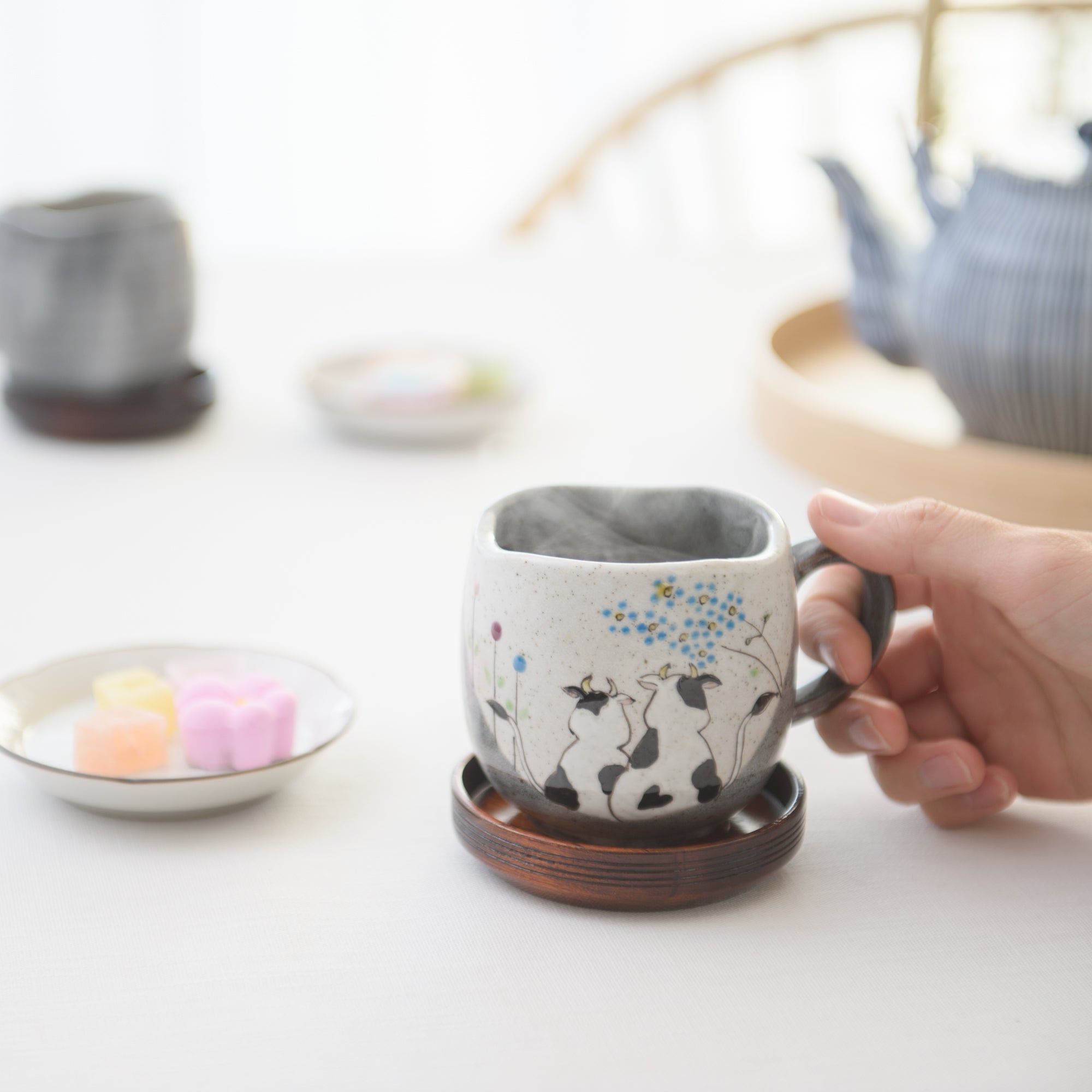 Atelier Yu Cows in Sunny Spot Kutani Mug - MUSUBI KILN - Quality Japanese Tableware and Gift