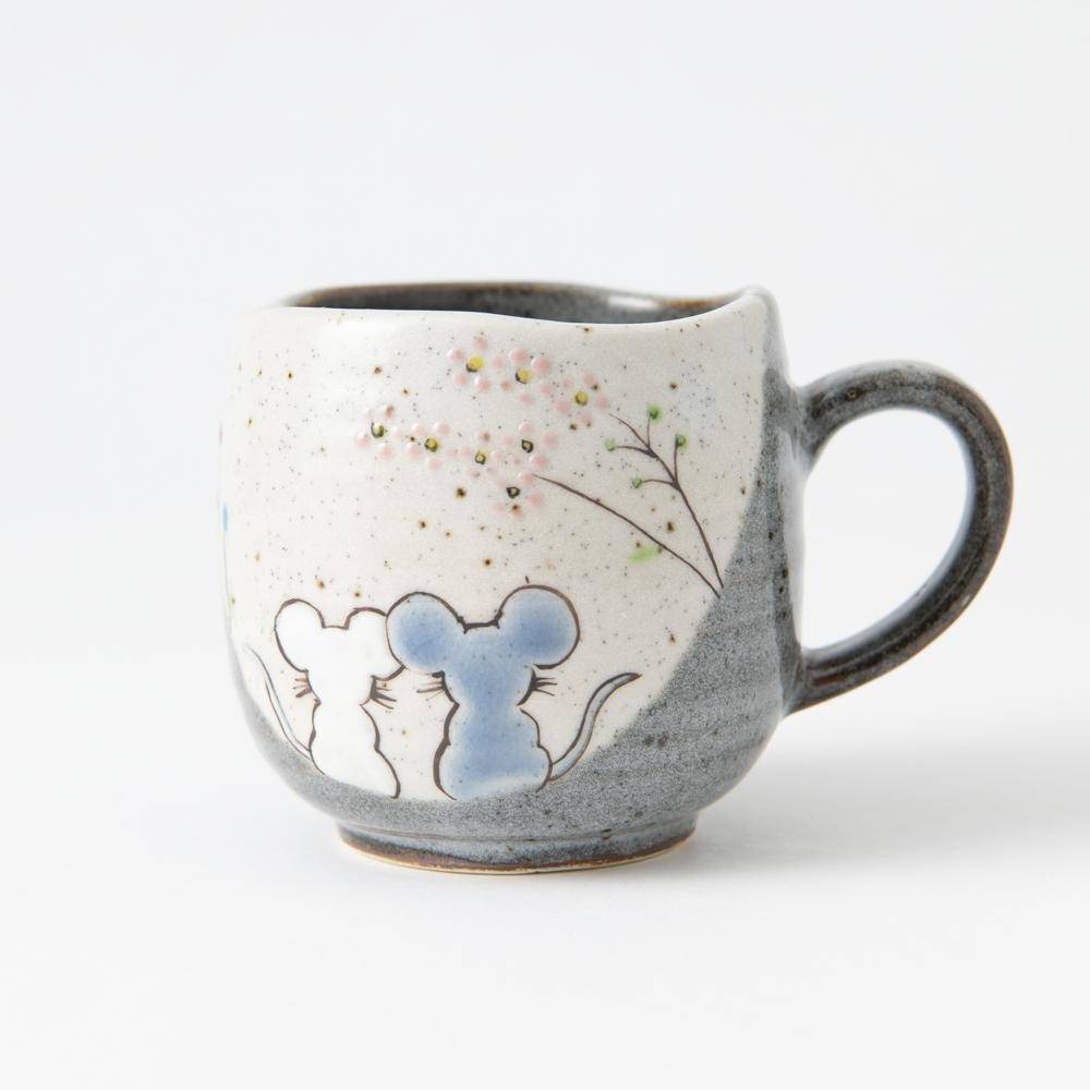 Atelier Yu Mouse in Sunny Spot Kutani Mug - MUSUBI KILN - Quality Japanese Tableware and Gift