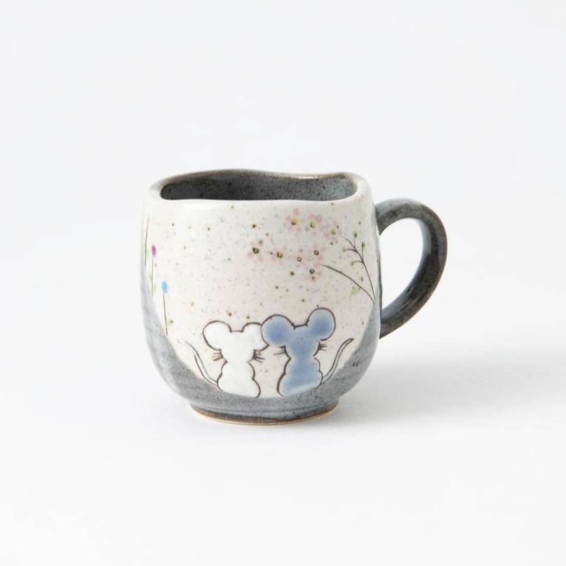 Atelier Yu Mouse in Sunny Spot Kutani Mug - MUSUBI KILN - Quality Japanese Tableware and Gift