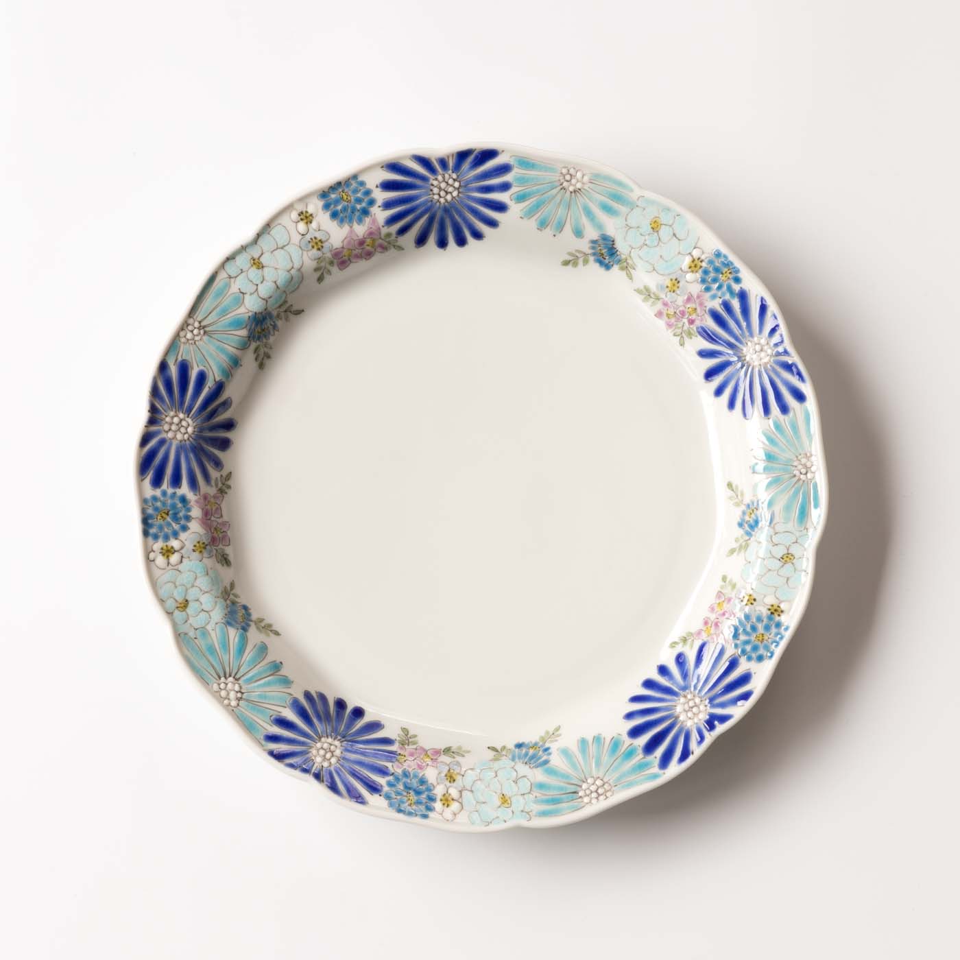 Atelier Yu Premium Brilliant Flower Kutani Round Plate - MUSUBI KILN - Quality Japanese Tableware and Gift