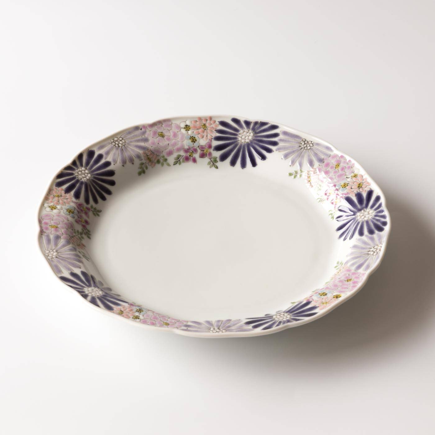 Atelier Yu Premium Brilliant Flower Kutani Round Plate - MUSUBI KILN - Quality Japanese Tableware and Gift