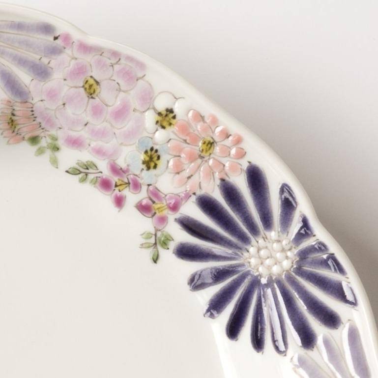 Atelier Yu Premium Brilliant Flower Kutani Round Plate - MUSUBI KILN - Quality Japanese Tableware and Gift