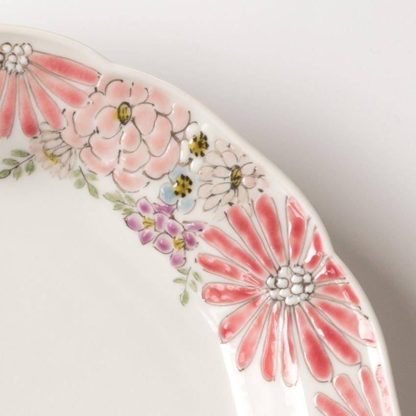 Atelier Yu Premium Brilliant Flower Kutani Round Plate - MUSUBI KILN - Quality Japanese Tableware and Gift