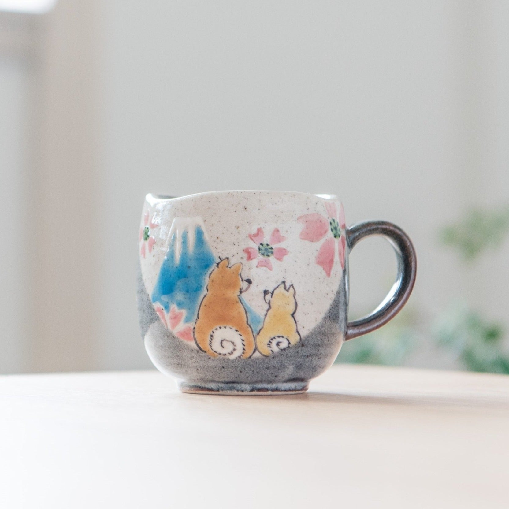 Atelier Yu Shiba Inu in Sunny Spot Kutani Mug - MUSUBI KILN - Quality Japanese Tableware and Gift