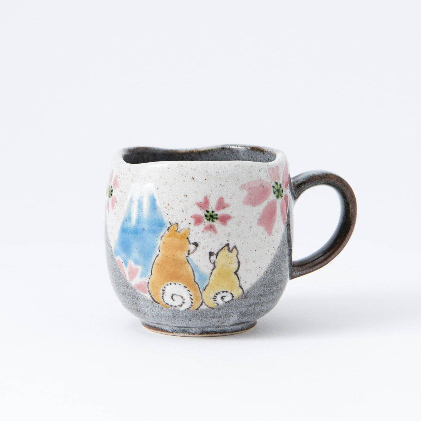 Atelier Yu Shiba Inu in Sunny Spot Kutani Mug - MUSUBI KILN - Quality Japanese Tableware and Gift