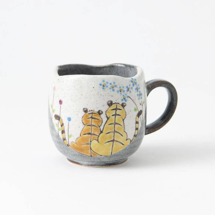 Atelier Yu Tigers in Sunny Spot Kutani Mug - MUSUBI KILN - Quality Japanese Tableware and Gift