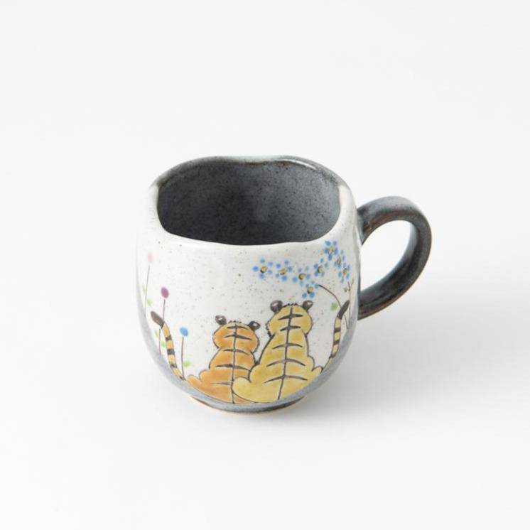 Atelier Yu Tigers in Sunny Spot Kutani Mug - MUSUBI KILN - Quality Japanese Tableware and Gift