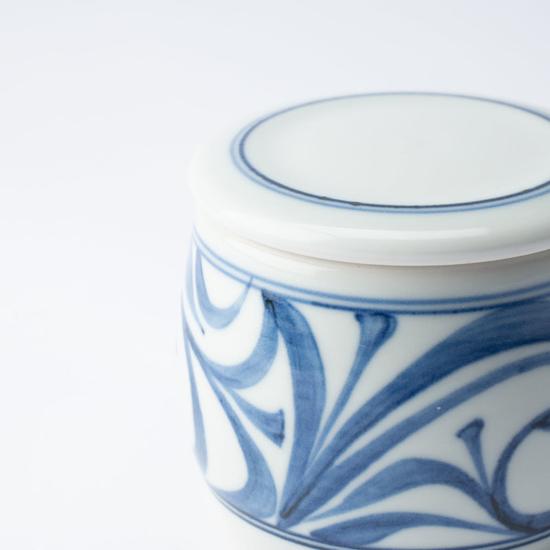 Baizan Kiln Arabesque Tobe Barrel Shaped Spice Container with Lid - MUSUBI KILN - Quality Japanese Tableware and Gift