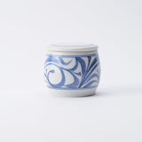 Baizan Kiln Arabesque Tobe Barrel Shaped Spice Container with Lid - MUSUBI KILN - Quality Japanese Tableware and Gift