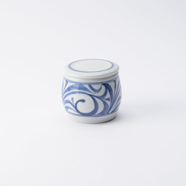 Baizan Kiln Arabesque Tobe Barrel Shaped Spice Container with Lid - MUSUBI KILN - Quality Japanese Tableware and Gift