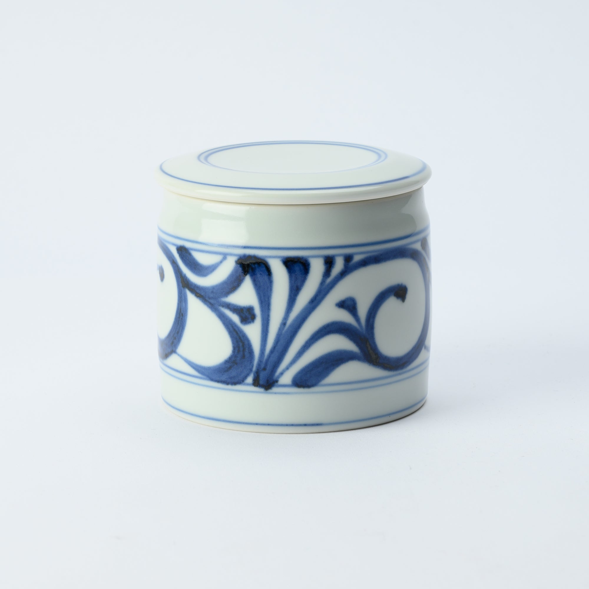 Baizan Kiln Arabesque Tobe Cylindrical Spice Container with Lid - MUSUBI KILN - Quality Japanese Tableware and Gift