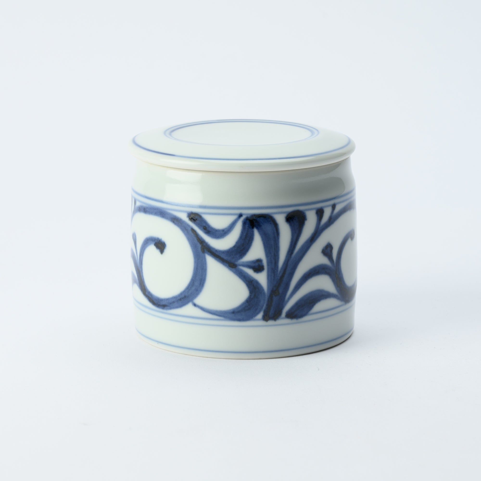 Baizan Kiln Arabesque Tobe Cylindrical Spice Container with Lid - MUSUBI KILN - Quality Japanese Tableware and Gift