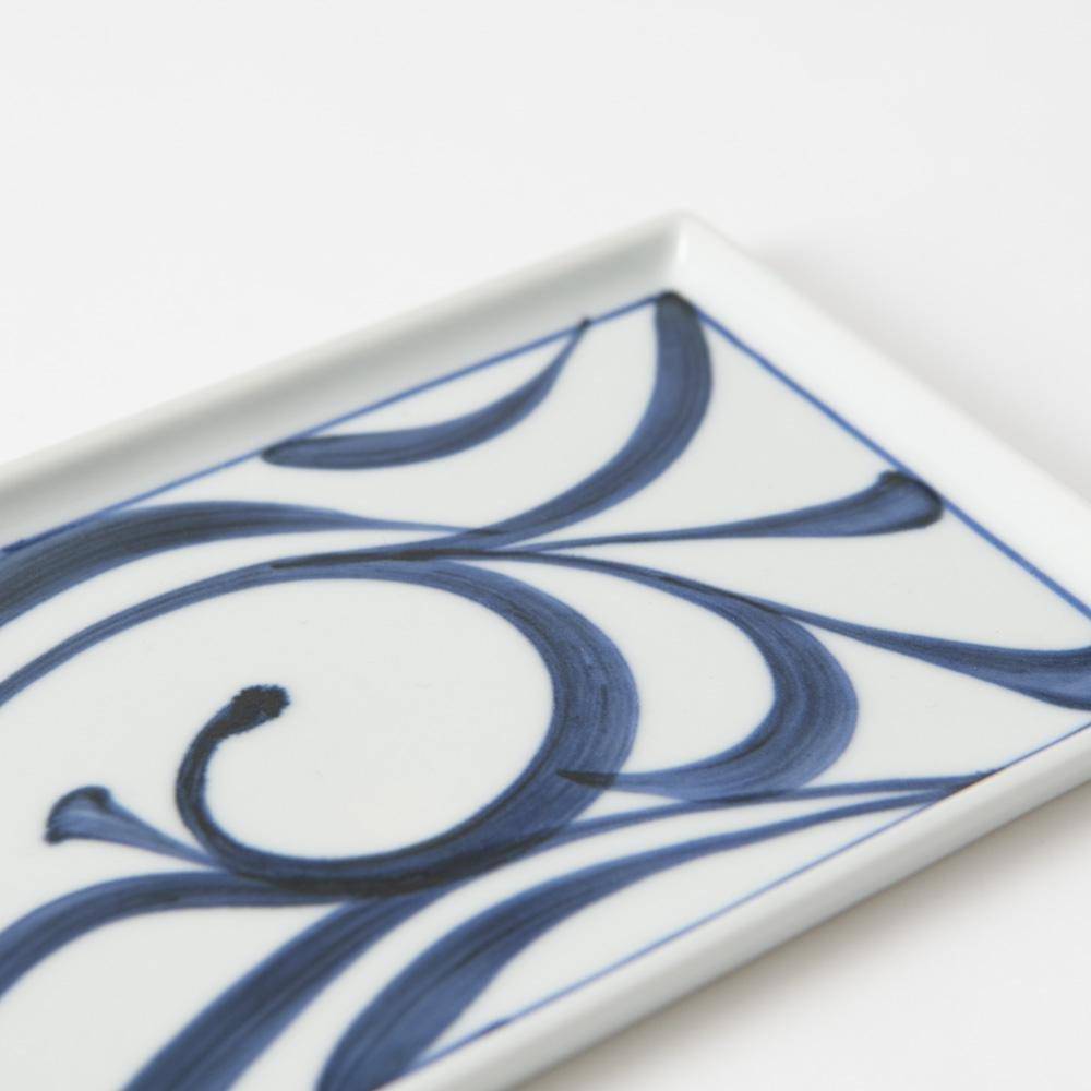 Baizan Kiln Arabesque Tobe Rectangle Plate - MUSUBI KILN - Quality Japanese Tableware and Gift