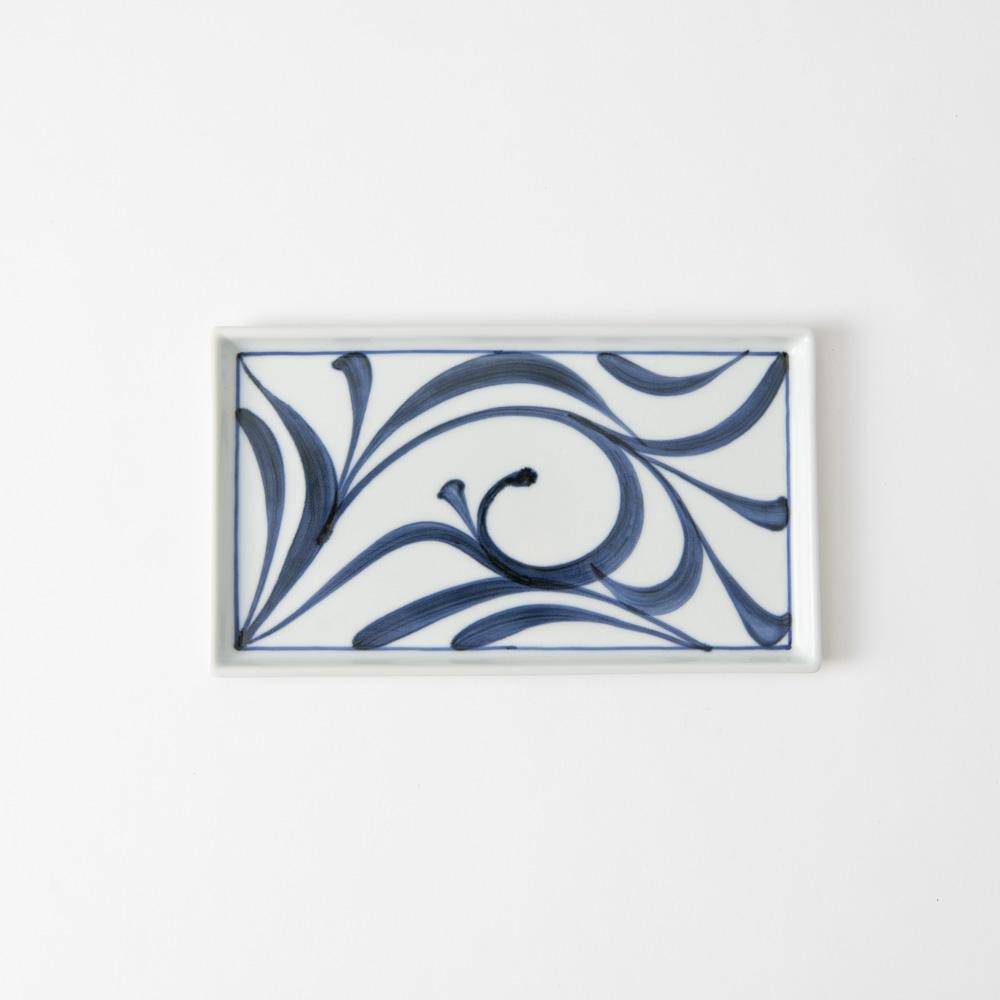 Baizan Kiln Arabesque Tobe Rectangle Plate - MUSUBI KILN - Quality Japanese Tableware and Gift