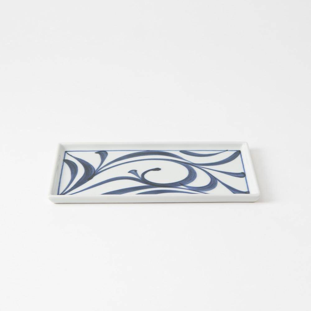 Baizan Kiln Arabesque Tobe Rectangle Plate - MUSUBI KILN - Quality Japanese Tableware and Gift